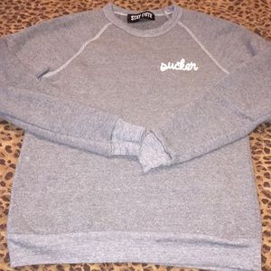 Stay cute gray crew neck sweater small